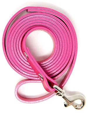 Logical Leather Dog Leash - 6 Foot Heavy Duty Full Grain Leather Lead Best for Training - Pink - logical leather pink heavy duty full grain leather dog leash training lead six foot 6 ft