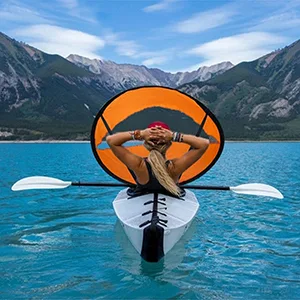 LoneRobe 42 inches Downwind Wind Sail Kit Kayak Wind Sail Kayak Paddle Board Accessories, Easy Setup & Deploys Quickly, Compact & Portable Orange - product information 2