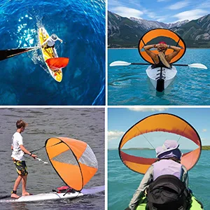 LoneRobe 42 inches Downwind Wind Sail Kit Kayak Wind Sail Kayak Paddle Board Accessories, Easy Setup & Deploys Quickly, Compact & Portable Orange - product information 5