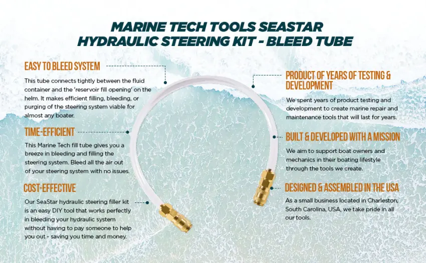 Marine Tech Tools Seastar Hydraulic Steering Kit - Bleed Tube - Fits Seastar Hydraulic Cylinders - BLEED TUBE. This Seastar Hydraulic Steering Kit fits on Seastar Hydraulic Cylinders.