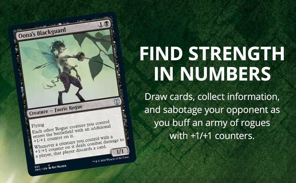 Magic: The Gathering Zendikar Rising Commander Deck  Sneak Attack | 100 Card Ready-to-Play Deck | 1 Foil Commander | Blue-Black - MTG Black Green