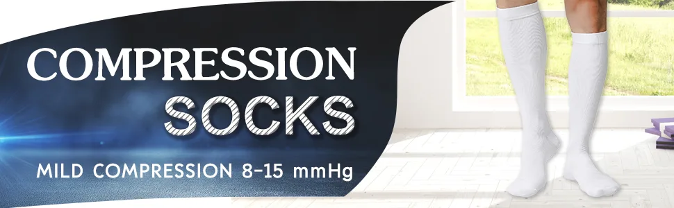 +MD 6 Pairs Compression Socks for Women & Men Circulation 8-15mmHg Knee High Support Socks for Running,Athletic BLK10-13 10-13 Black (6 Pairs) - COMPRESSION SOCKS
