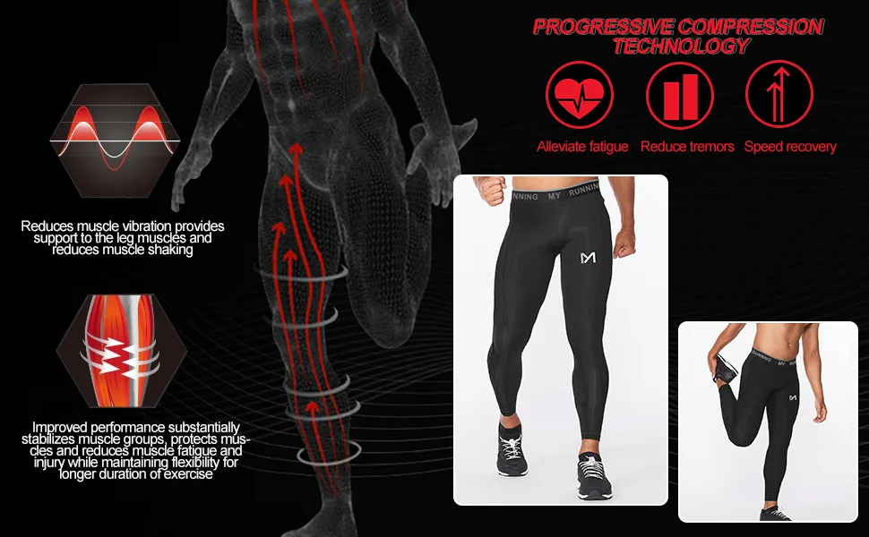 MEETYOO Men's Compression Pants, Cool Dry Sports Workout Running Tights Leggings Black Medium - product information 5