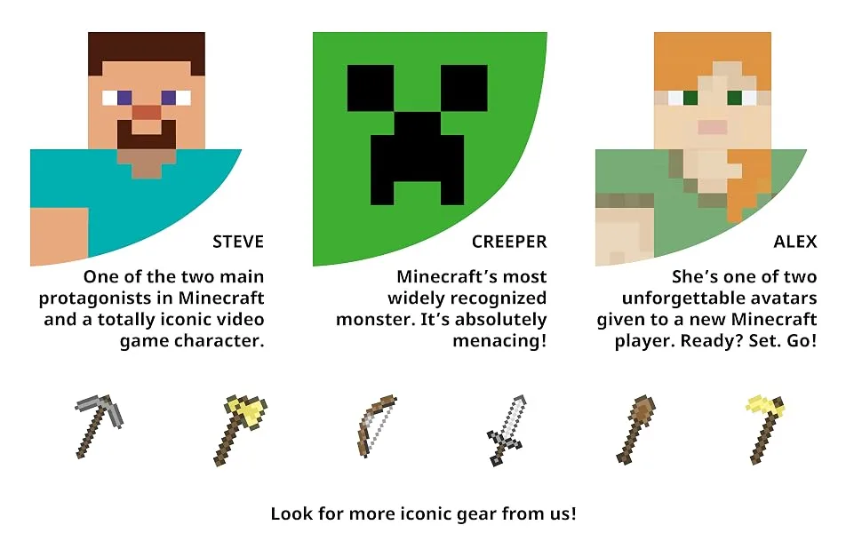 Minecraft Boys Creeper Face Hat - Black and Green Youth Snap Back Hat Blue - Minecraft Characters