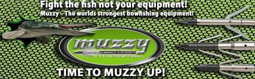 Muzzy Classic Fiberglass Bowfishing Fish Arrow with Nock and Bottle Slide Installed GREEN Carp Point - rfty