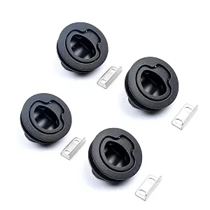 Mxeol Marine Slam Latch Black Flush Pull Slam Latch Round Plastic Black, 4 PACK - nylon slam latch