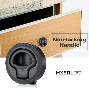 Mxeol Marine Slam Latch Black Flush Pull Slam Latch Round Plastic Black, 4 PACK - slam latch