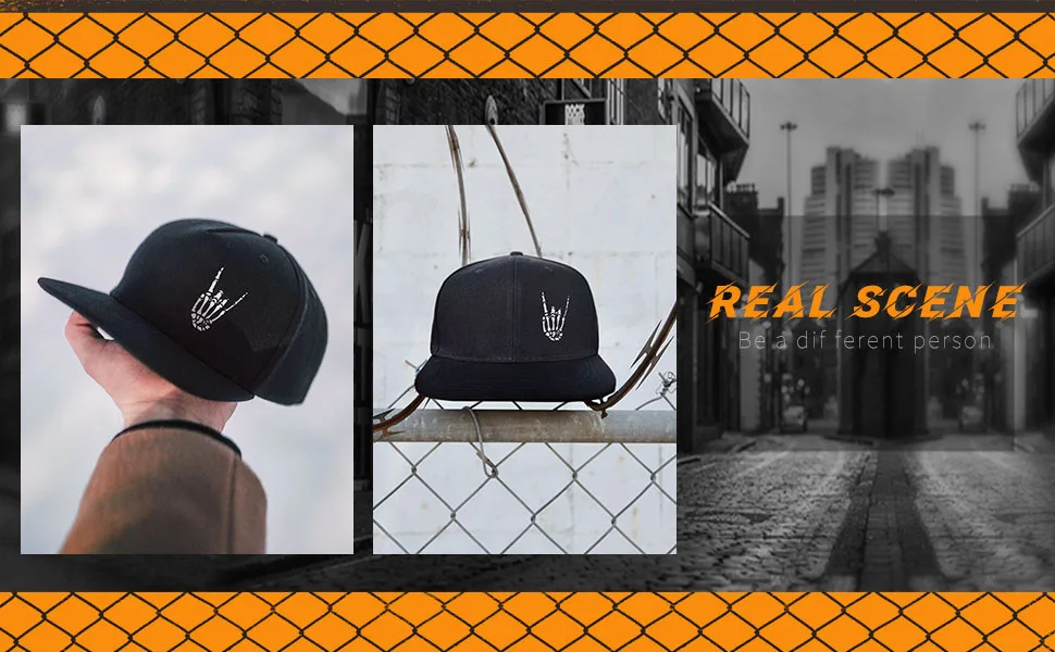 Negi Flat Bill Hats Snapback Hat Brim Baseball Cap for Men Adjustable Black65 2 - product information 14
