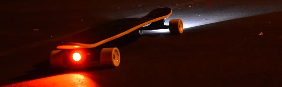 OPTIKS 210 Bike Lights Front and Back USB Rechargeable LED Skateboard Longboard Bicycles Skateboard Light Set (Front/Rear) - longboard night