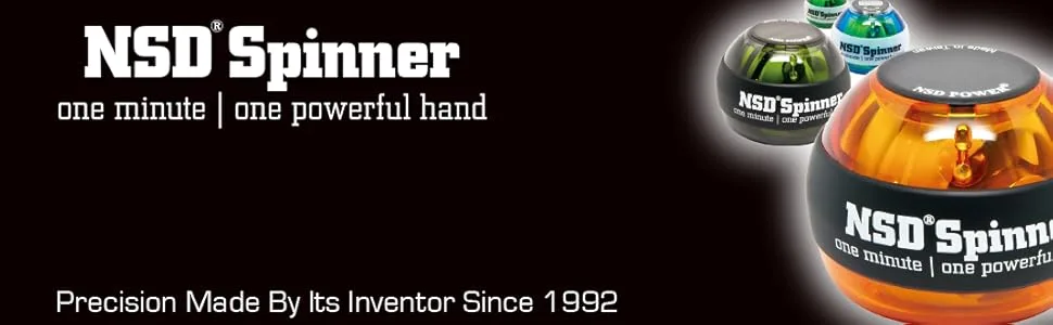 NSD Power Essential Spinner Gyro Hand Grip Strengthener Wrist Forearm Exerciser Blue - NSD Spinner Precision Made By Its Inventor Since 1992