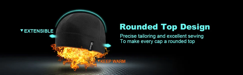 Tactical Fleece Cap Winter Warm Beanie Multi-Season Watch Cap Military Army 2 Pack Black+grey - Rounded top design