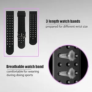 OWKEY Waterproof Apple Watch Case 42mm Series 3 with 3PCS Premium Multi-Size Bands, Built-in Screen Protector Full Body Rugged iWatch Protective Case Anti-Scratch Drop Shock Proof Apple Watch Case 42 mm - Multi-size soft band