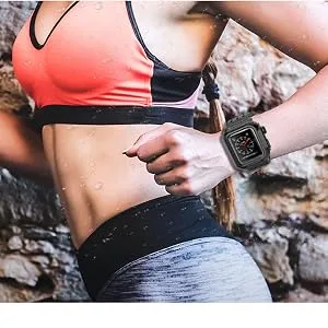OWKEY Waterproof Apple Watch Case 42mm Series 3 with 3PCS Premium Multi-Size Bands, Built-in Screen Protector Full Body Rugged iWatch Protective Case Anti-Scratch Drop Shock Proof Apple Watch Case 42 mm - Sweatproof when doing sports