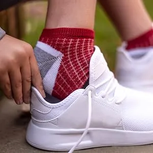 Prince Boys' Low Cut Athletic Socks with Cushion for Active Kids (6 Pair Pack) Large Grey - prince boys low cut assorted red heel
