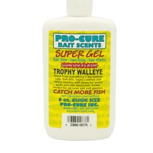 Pro-Cure Trophy Walleye Super Gel, 8 Ounce - Pro-Cure Trophy Walleye in an 8 Ounce squeeze bottle with applicator cap