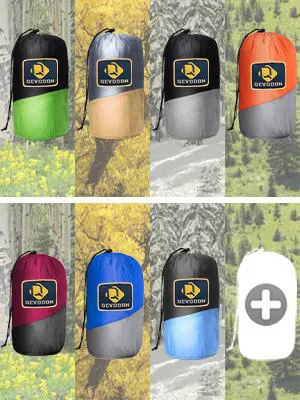 Camping Hammock for Outdoor Double & Single Portable Hammocks with 2 Tree Straps, Lightweight Nylon Parachute Hammocks Black & Grey Large - hammock