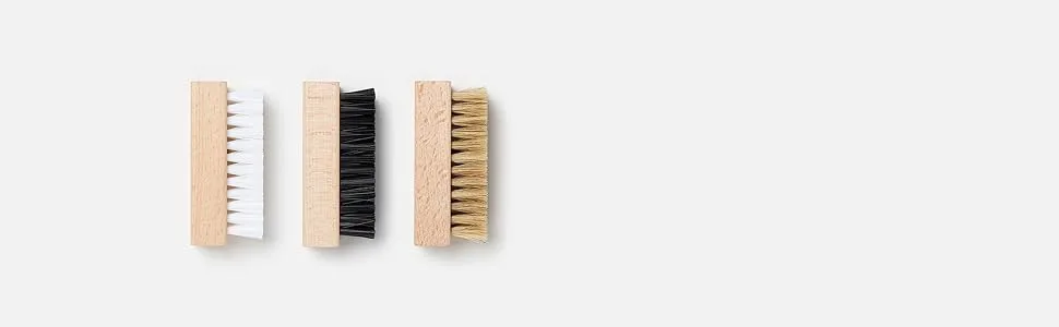 Reshoevn8r Sneaker Shoe Cleaner 3 Brush Set Soft Medium Stiff Suede Leather Mesh 3 Brush Pack - Shoe Cleaning, Scrub, Solution, Sneakers, Insert, Leather, Canvas, Stain Removal, Repellent, Laundry