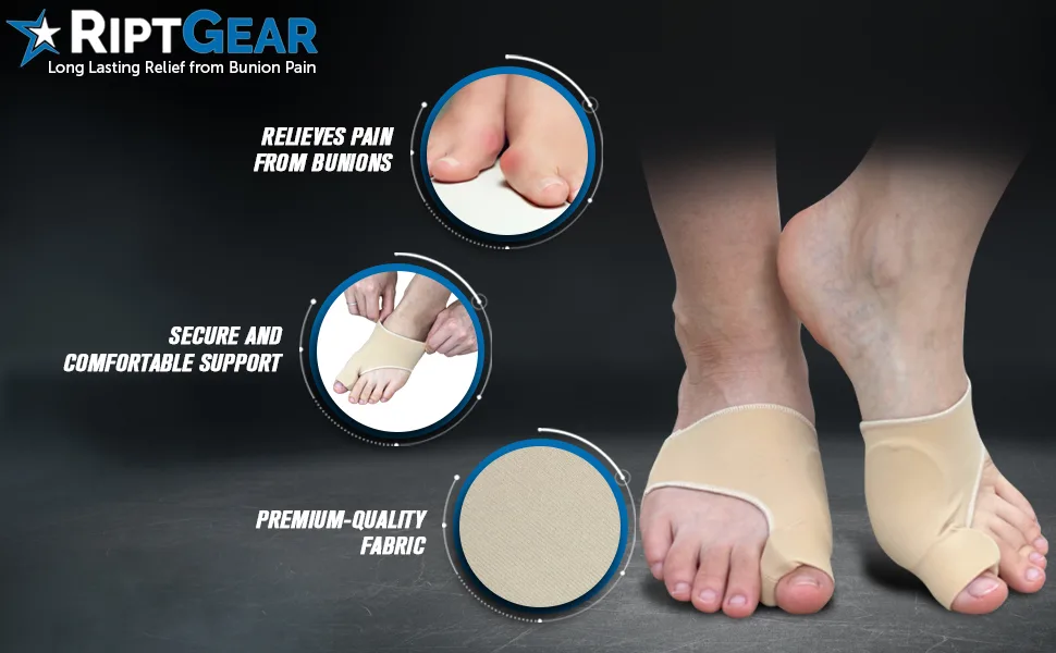 RiptGear Bunion Corrector (1 Pair) - Toe Straightener for Women and Men Big Toe Separator - Bunion Relief, Toe Spacers for Feet, Toe Separator for Bunion, Bunion Pads (Small/Medium) Small / Medium - kids little dual action separating reducer dark straightner runnong girls correct socks separador