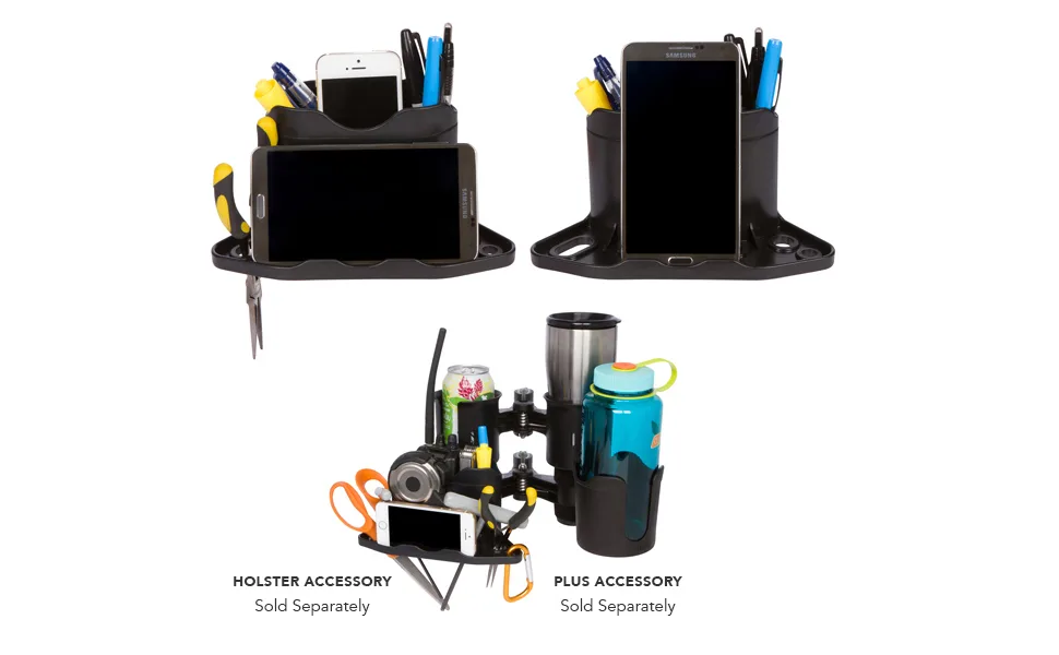 ROBOCUP Holster, Add-On Accessory, Mini Front Box, Cell Phone Holder, Tool Storage, Keys, Pens, Wallets. (Includes 1) Black - RoboCup Holster with phones