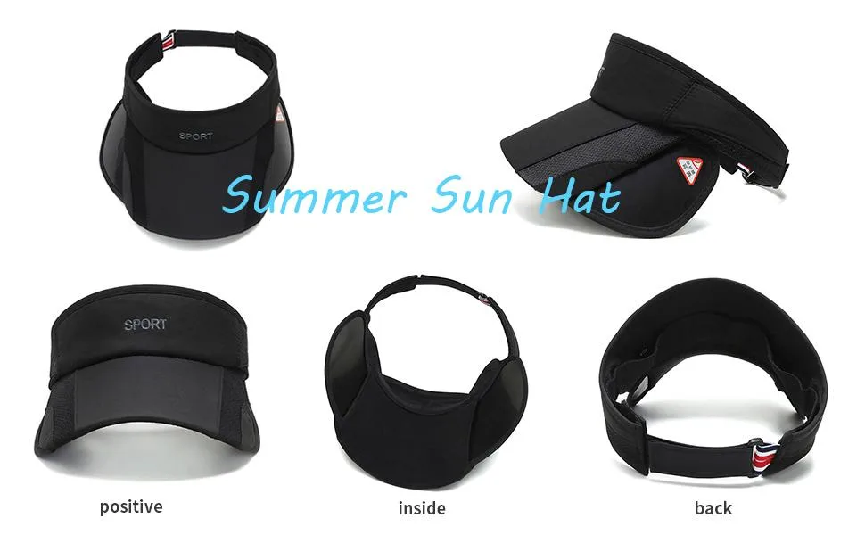 Summer Sun Visor Hat - Women Adjustable Golf Cap with Retractable Brim, UV Protection Beach/Tennis Sport Hat Black - xijie