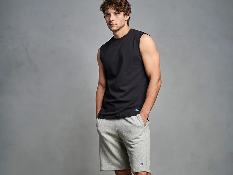 Russell Athletic Men's Soft 100% Cotton Midweight Sleeveless Muscle T-Shirt Large Black - sleeveless muscle