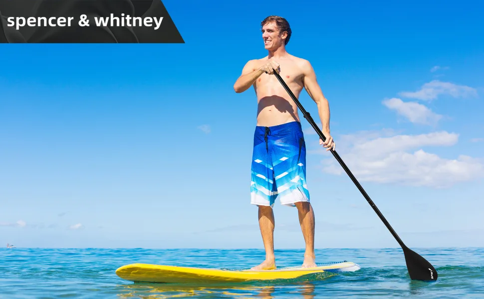 spencer & whitney SUP Paddles - 3-Piece Paddle Adjustable Stand Up Paddle with Groove Design Floating Alloy Portable Paddles Paddleboard Paddle C: Yellow - product information 1
