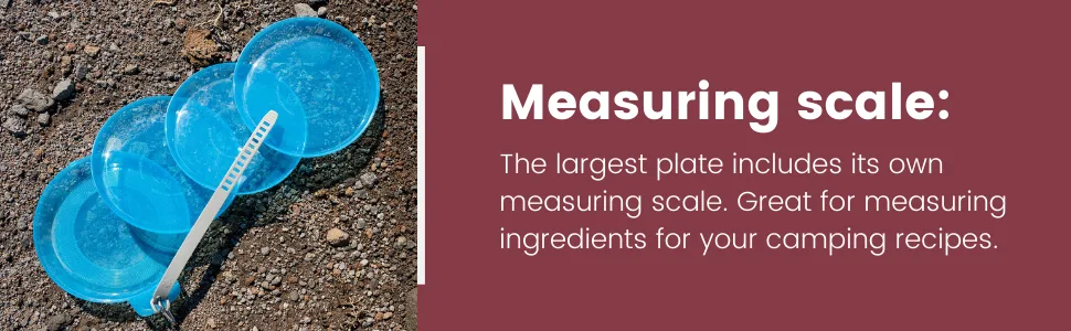 Sun Company Zero Plates - 4-Pack of Stackable Nesting Plates for Camping with Silicone Strap | Dishwasher-Safe Space-Saving Travel Mess Kit | Dinnerware for Camping, Backpacking, or RV (Blue Ice) - Zero Plates (4-Pack) Nesting Camping Plates