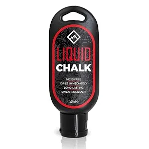 SURVIVOR Chalk Bag + Refillable Chalk Ball + Liquid Chalk - Draw String & 2 Zippered Pockets - Black Chalk Bag for Rock Climbing, Bouldering, Weightlifting with Hand Chalk Accessories for Extra Grip - Liquid Chalk