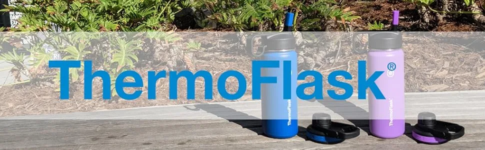 Thermoflask Double Stainless Steel Insulated Water Bottle with Two Lids, 24 Ounce, Cobalt Cobalt 24 oz - Takeya Thermoflask