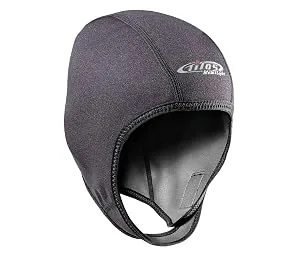 Tilos 1mm Metal-Light Coated Neoprene Adjustable Beanie for Surf Surfing Kayak Rafting Canoe Snorkel Swimming Cap Hat Black Large - product information 2
