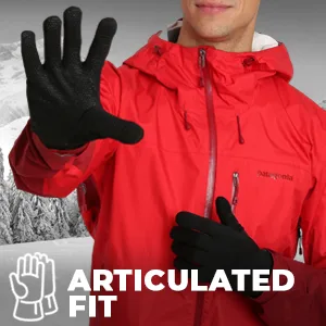 Tough Outdoors Touch Screen Running Gloves - Winter Glove Liners for Texting, Sports & Exercise - Lightweight Cold Weather Thermal Gloves Medium/Large - articulated fit