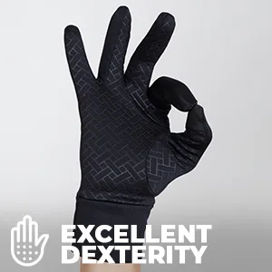 Tough Outdoors Running Gloves with Touch Screen - Winter Glove Liners for Texting, Cycling - Thin & Lightweight Cold Weather Thermal Gloves Medium/Large - Excellent Dexterity