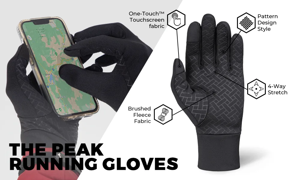 Tough Outdoors Running Gloves with Touch Screen - Winter Glove Liners for Texting, Cycling - Thin & Lightweight Cold Weather Thermal Gloves Medium/Large - product information 10