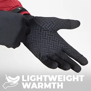 Tough Outdoors Running Gloves with Touch Screen - Winter Glove Liners for Texting, Cycling - Thin & Lightweight Cold Weather Thermal Gloves Medium/Large - Lightweight Warmth