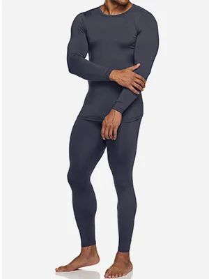 TSLA Men's Thermal Underwear Set, Microfiber Soft Fleece Lined Long Johns, Winter Warm Base Layer Top & Bottom Soft Micro Fleece Black X-Large - 2.SI_300X400
