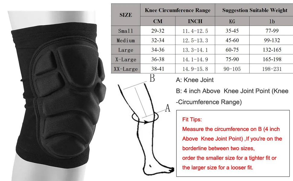 TTIO Knee Pads- Breathable Soft Lightweight Knee Padded for Skiing Skating Snowboarding Unisex Large - ttio knee size