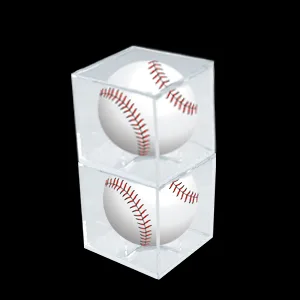 VOLEAAR Baseball Display Case 6 Pack, UV Protected Acrylic Square Baseball Holder, Clear Cube Autograph Memorabilia Ball Display Cases, Official Size Baseball Display Box - Baseball Display Case
