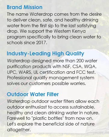 Waterdrop Gravity Water Bag for Camping, Travel, Backpacking, Hiking and Emergency, Compatible with Water Filter Straw, Flex Foldable, 1.5 Gal Bag - product information 3