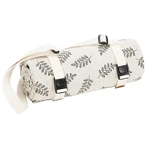 WILLOW WEAVE Picnic Blankets Washable | Beach Mat Sand Free Waterproof | Camping Blankets | Emergency Blankets | Picnic Baskets Accessories with Waterproof Backing and Shoulder Strap - Leaf - picnic mat