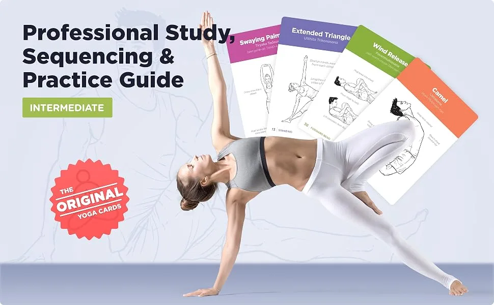 WorkoutLabs Yoga Cards II  Intermediate: Professional Visual Study, Class Sequencing & Practice Guide Vol.2  Plastic Yoga Flash Cards/Yoga Deck with Sanskrit - WorkoutLabs Yoga Cards