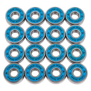 Yellow Jacket Premium Inline Skate Bearings, Roller Skate Bearings, 608, ABEC (Pack of 16) Bomber Blue Stripes - Abec 9 - Yellow Jacket Premium Inline Skate Bearings