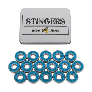 Yellow Jacket Premium Inline Skate Bearings, Roller Skate Bearings, 608, ABEC (Pack of 16) Bomber Blue Stripes - Abec 9 - Yellow Jacket Premium Inline Skate Bearings