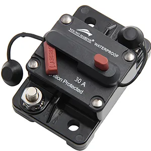Young Marine Circuit Breaker for Boat Trolling with Manual Reset,Water Proof,12V- 48V DC Surface Mount-60A - Circuit Breaker