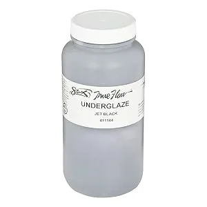 Sax True Flow Underglaze, Jet Black, 1 Pint - 411144 - Black underglaze container
