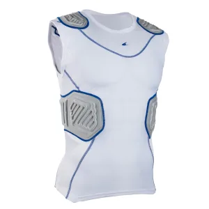 CHAMPRO Bull Rush Football Compression Shirt with Integrated Cushion System White, Grey Inset Large - image