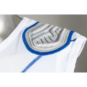 CHAMPRO Bull Rush Football Compression Shirt with Integrated Cushion System White, Grey Inset Large - image