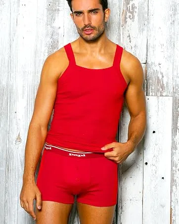 papi Men's 3-Pack Cotton Square Neck Tank Top Large White - papi underwear tank top