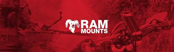 RAM Mounts Compatible with Smartphones, RAM-B-408-75-1U Torque Medium Rail Base with B Size 1" Ball - rammounts, banner, logo