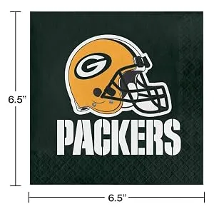 Creative Converting Green Bay Packers Tailgating Kit, Serves 8 - Green Bay Packers Napkins