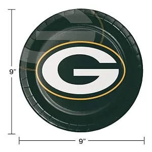 Creative Converting Green Bay Packers Tailgating Kit, Serves 8 - Green Bay Packers Paper Plates